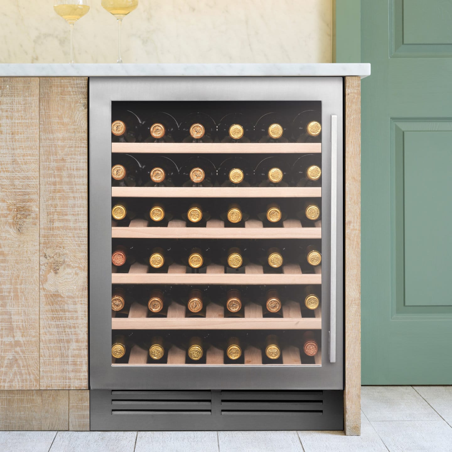 caple-undercounter-single-zone-wine-cooler-edelstahl-unterbau-weink-hlschrank image 3