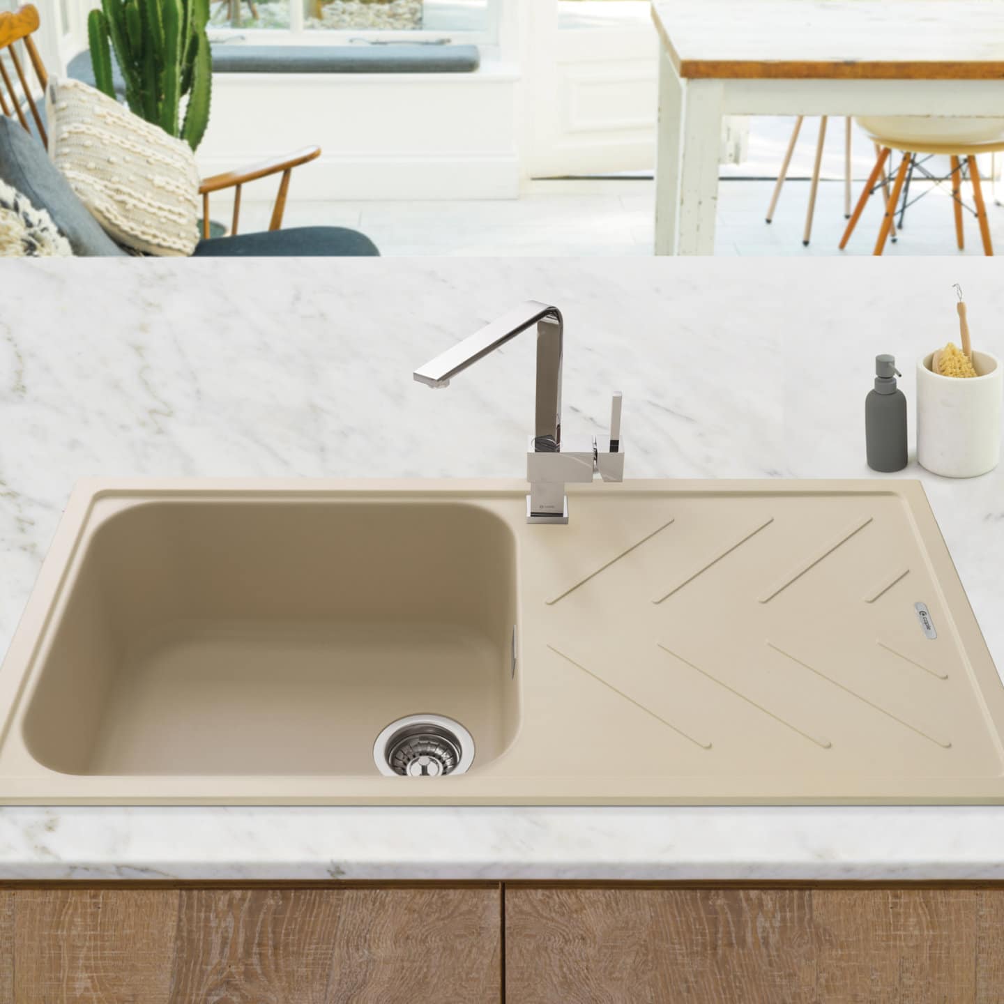 caple-veis-100-einbau-granitsp-le-mit-abtropfer-desert-sand image 2