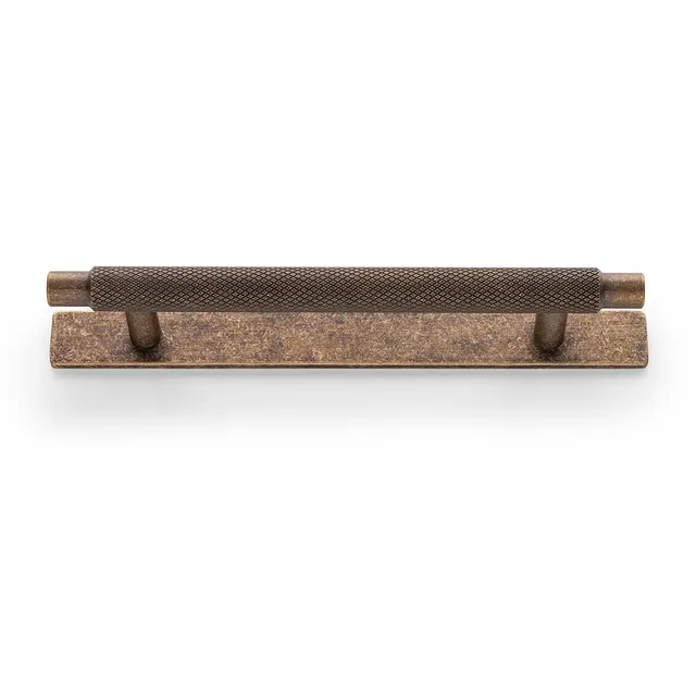 caple-stangengriff-geriffelt-antik-messing-mit-backplate image 1