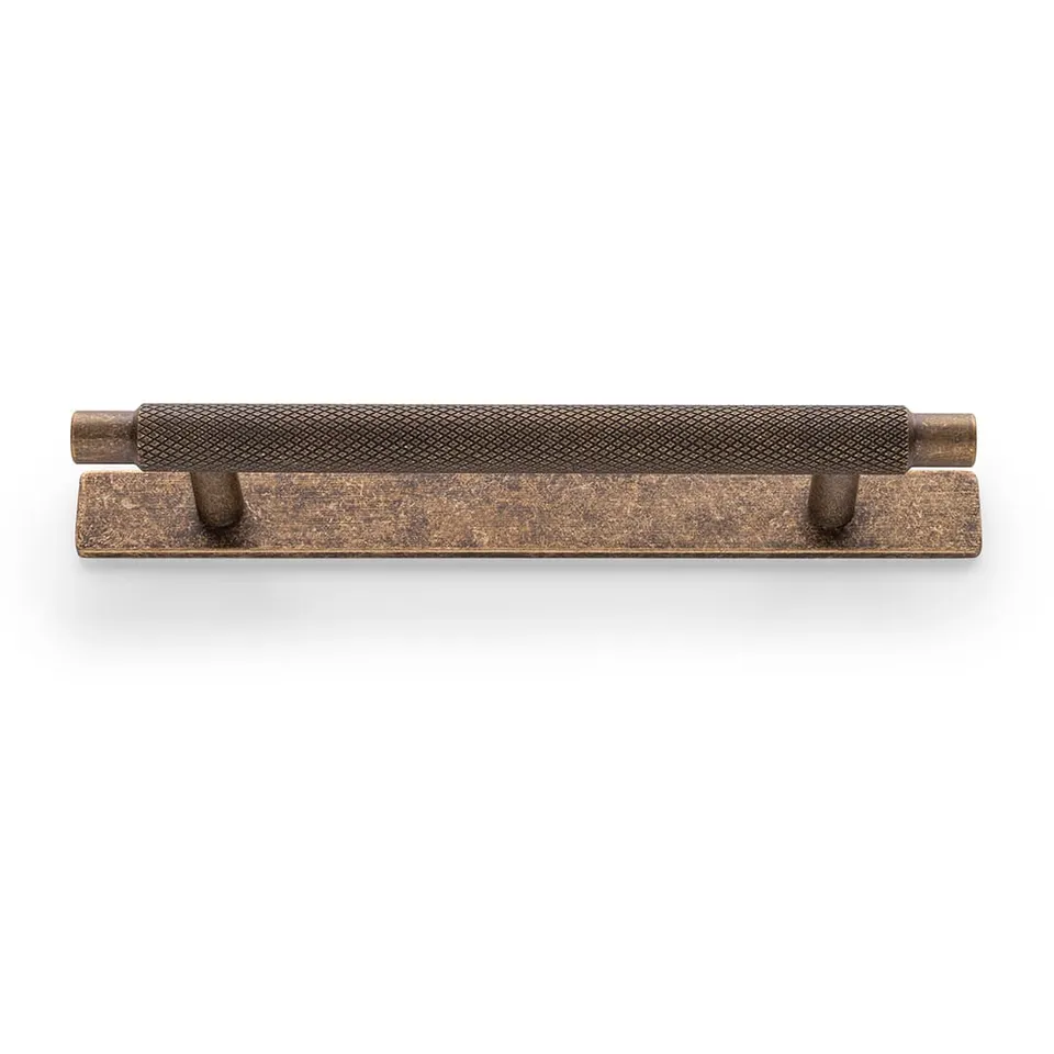 caple-stangengriff-geriffelt-antik-messing-mit-backplate image 1