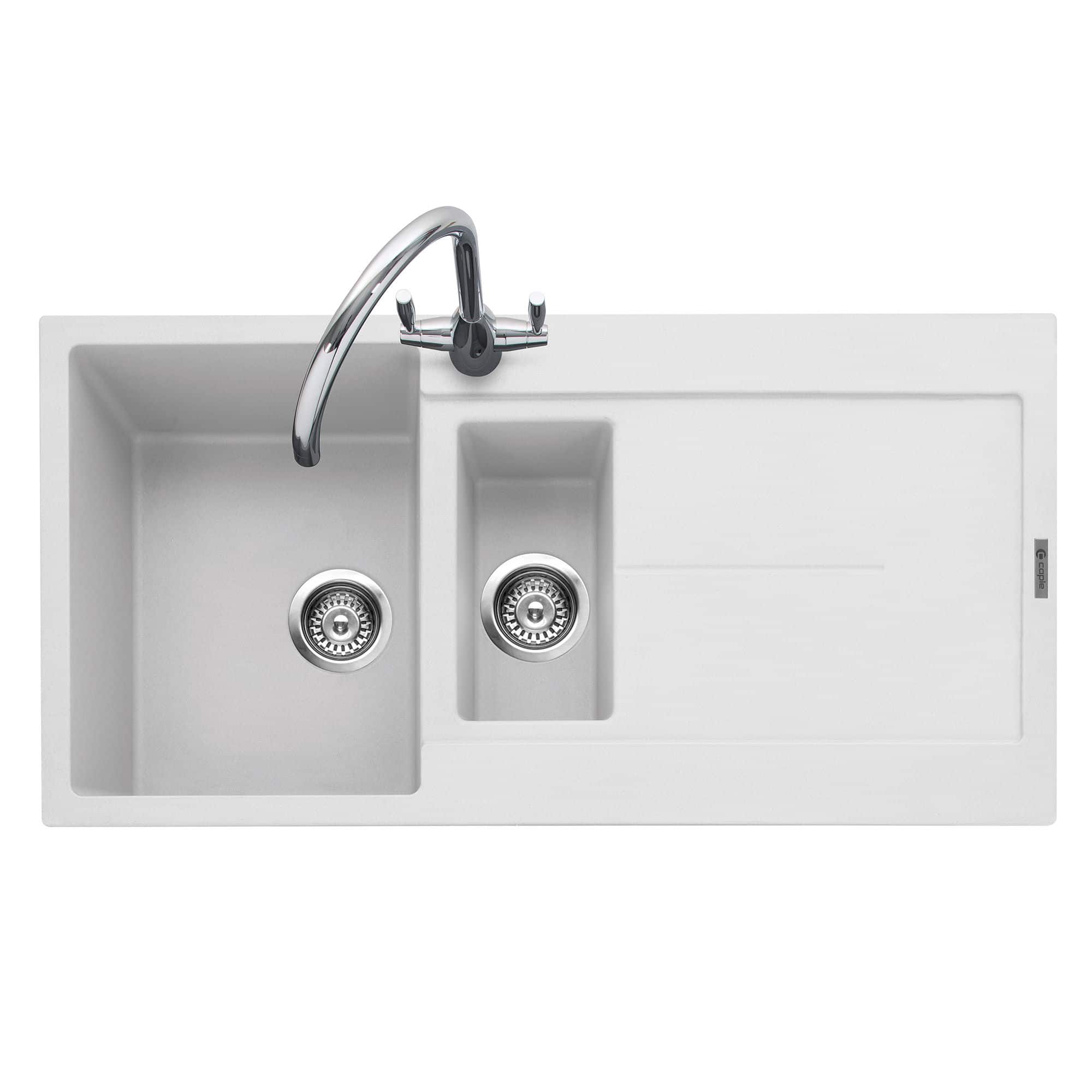 caple-canis-150-einbau-granitsp-le-mit-abtropfer-kreidewei image 1