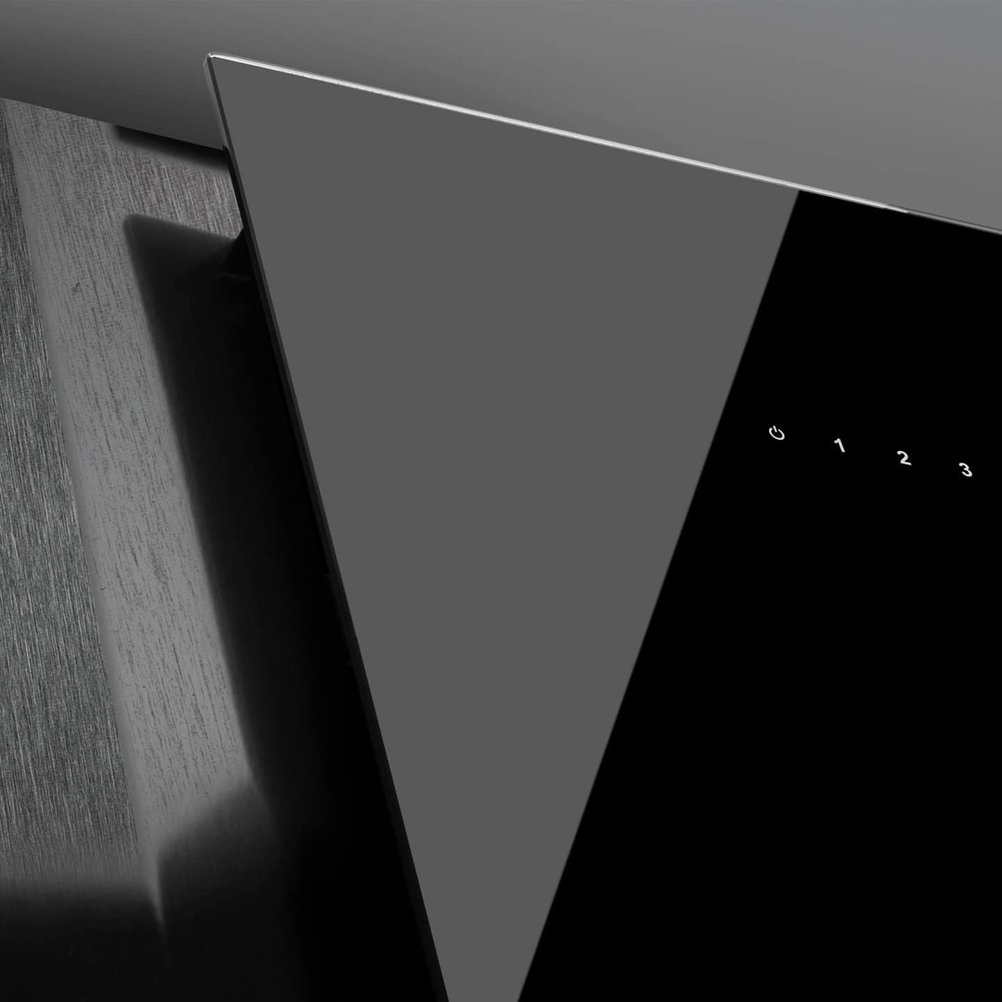 caple-90cm-wand-kaminhaube-gunmetal-schwarzes-glas image 5