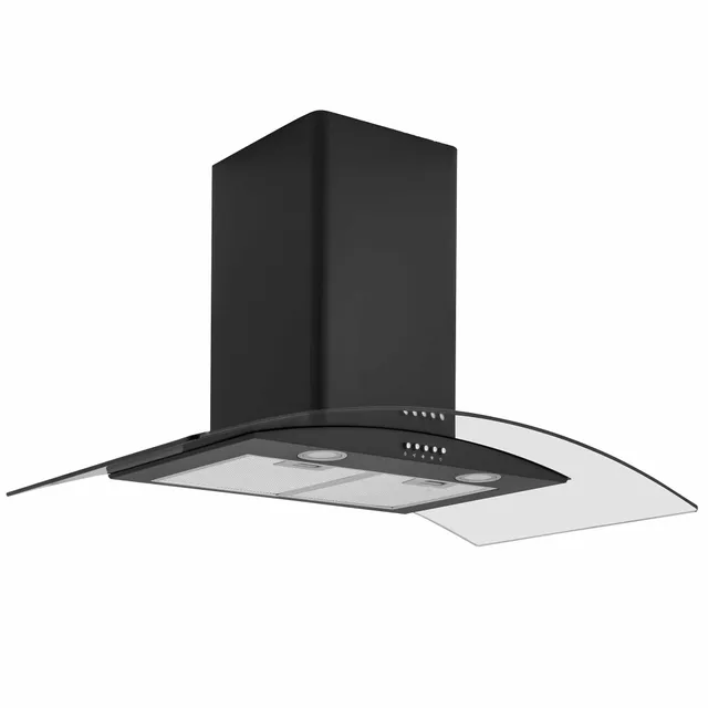 caple-plasma-90cm-wand-kaminhaube-schwarz-glas image 1