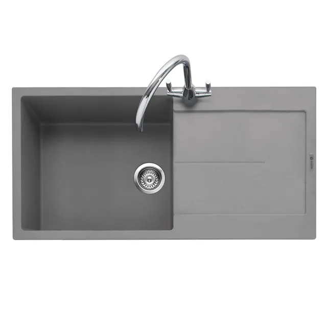 caple-canis-100-einbau-granitsp-le-mit-abtropfer-kieselgrau image 1