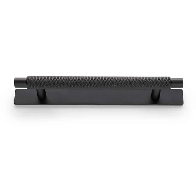 caple-m-belgriff-stangengriff-knurled-black-mit-backplate image 1