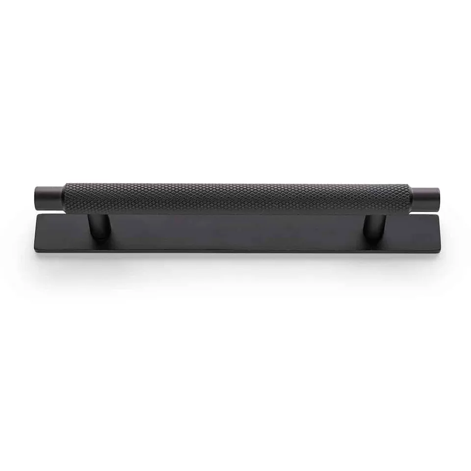 caple-m-belgriff-stangengriff-knurled-black-mit-backplate image 1