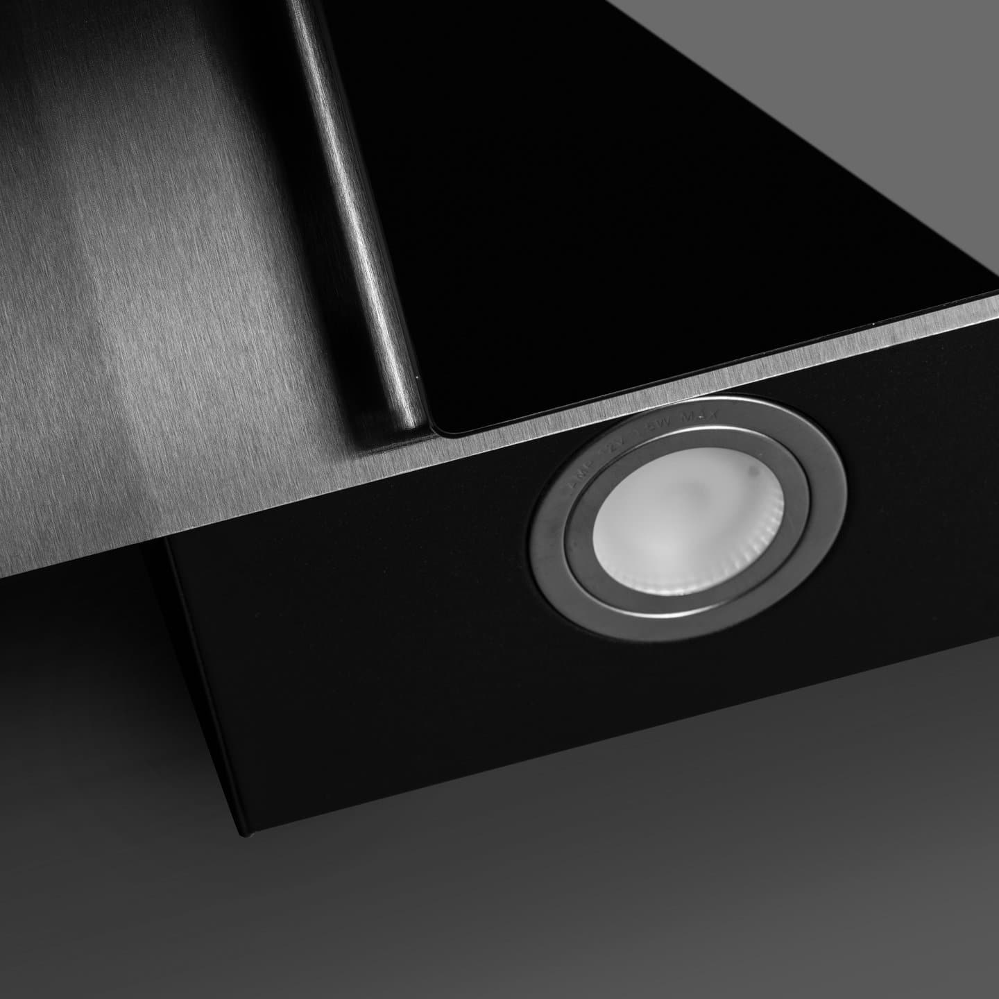 caple-90cm-wand-kaminhaube-gunmetal-schwarzes-glas image 8