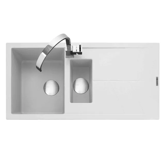caple-sotera-150-einbausp-le-granit-mit-abtropfer-kreidewei image 1