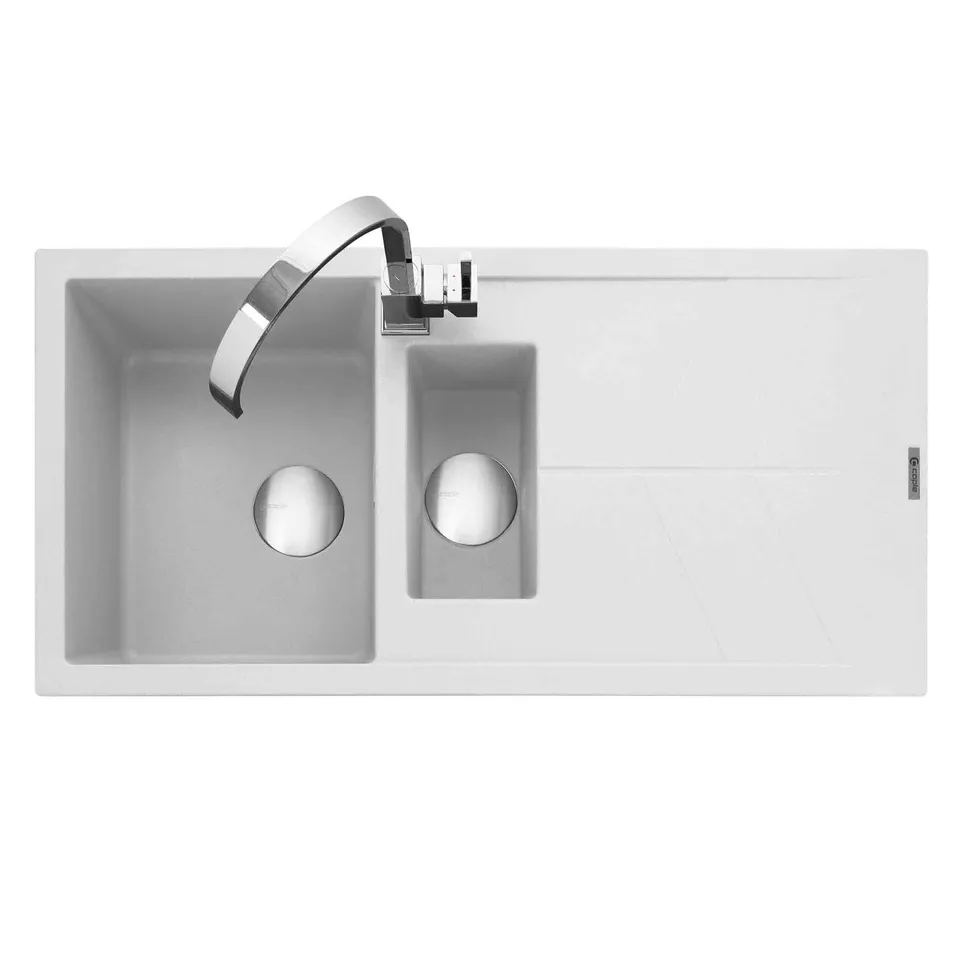 caple-sotera-150-einbausp-le-granit-mit-abtropfer-kreidewei image 1