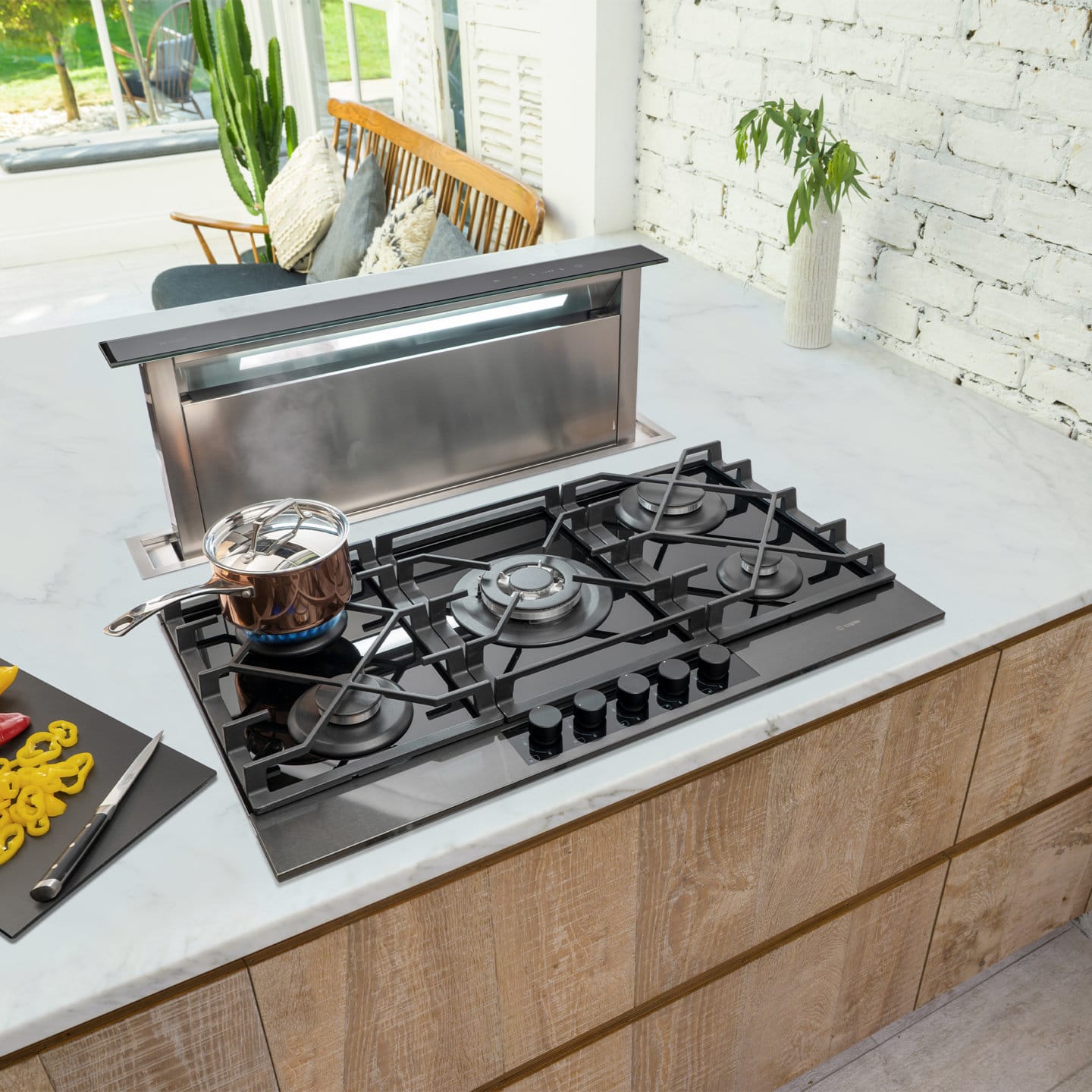 caple-88cm-gaskochfeld-glas-5-flammig-gunmetal image 4