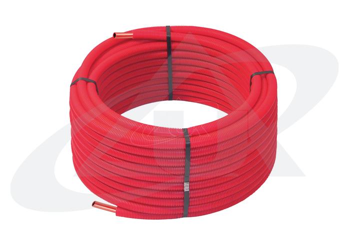 unidelta-2266-pe-x-einschichtrohr-ziegelrot-mit-roter-schutzh-lle-uniterm-pipe-i image 1