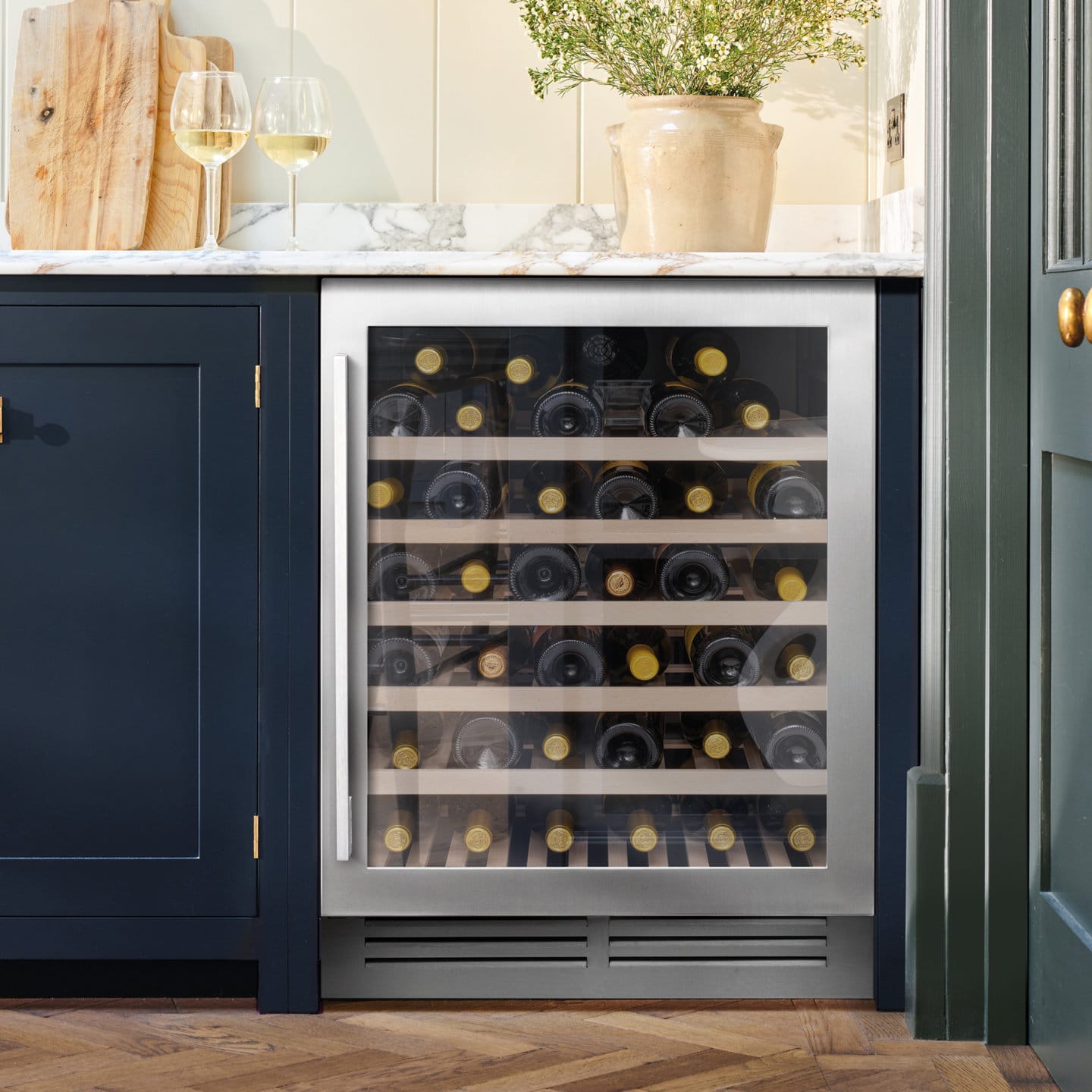 caple-undercounter-single-zone-wine-cooler-edelstahl-unterbau-weink-hlschrank image 1