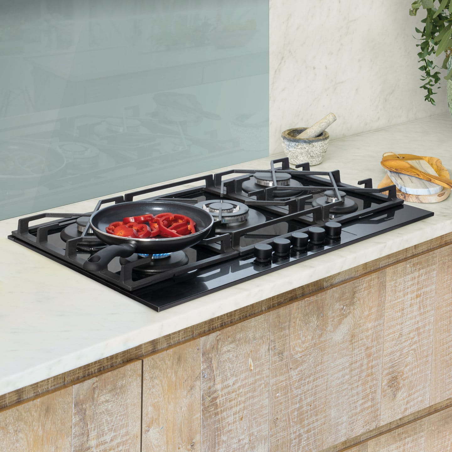caple-88cm-gaskochfeld-glas-5-flammig-gunmetal image 2