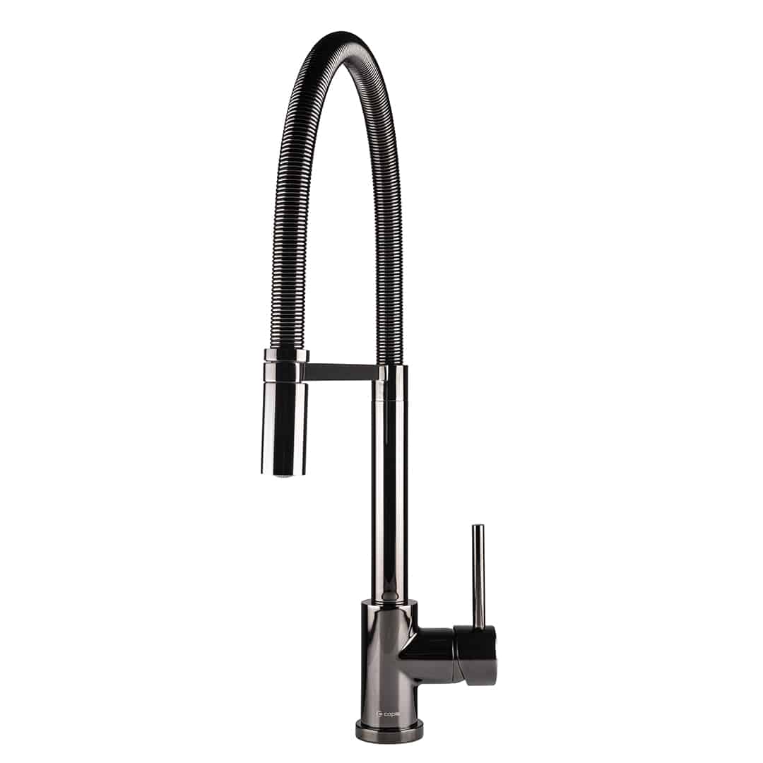 caple-navitis-auszieharmatur-schwarz-chrom-mit-schwarzem-schlauch image 1