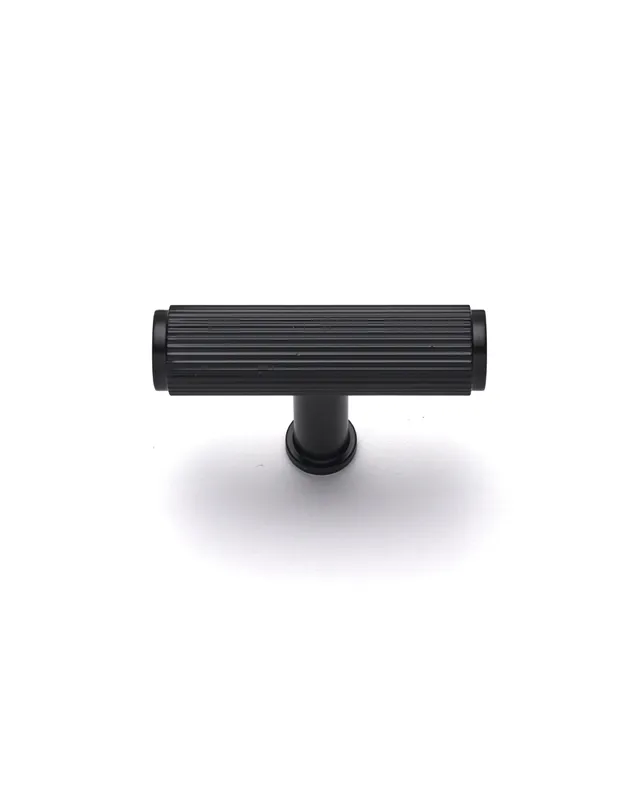 caple-m-belknopf-black-fluted-t-bar-knob-schwarz-geriffelt image 1