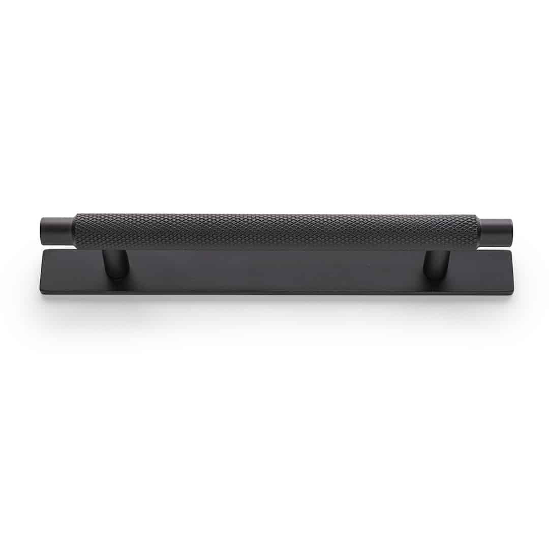 caple-m-belgriff-stangengriff-knurled-black-mit-backplate image 1