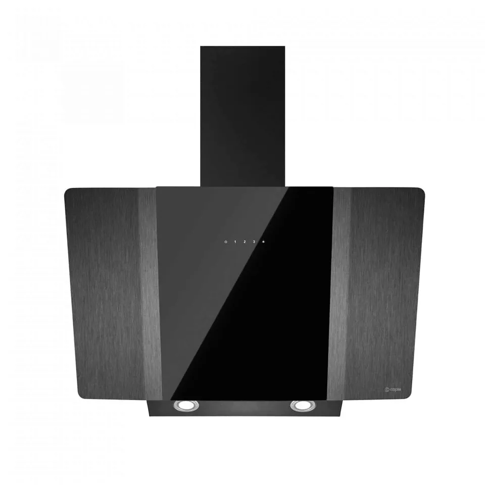 caple-90cm-wand-kaminhaube-gunmetal-schwarzes-glas image 1