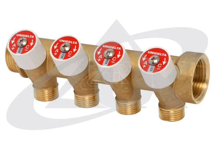 unidelta-4098-heizkreisverteiler-4-fach-mit-regulierventilen image 1