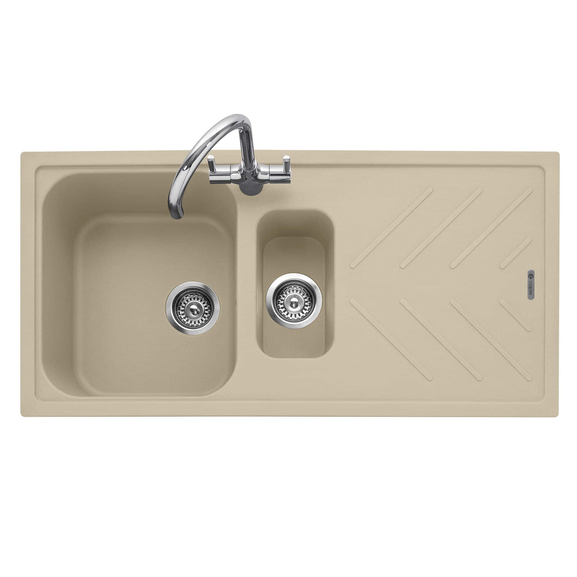 caple-veis-150-einbau-granitsp-le-mit-abtropfer-desert-sand image 1