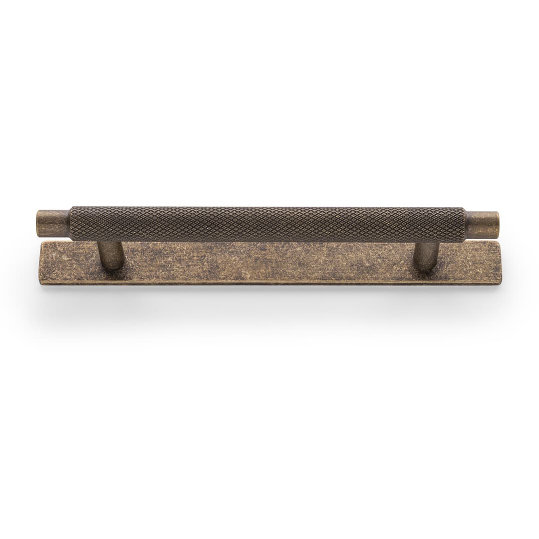 caple-stangengriff-geriffelt-antik-messing-mit-backplate image 1